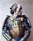Japan: Half portrait of samurai in full body armour, 1875